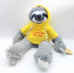 Faultier Plüsch Mit Buntem Hoodie Ca. 25cm / 40cm - Gelb "Hanging Out With You"