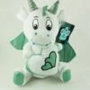 Plüsch Drache Mit Herzschild Ca 25cm - Weiß Türkis